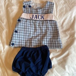 Smocked “Jack” top with bloomers